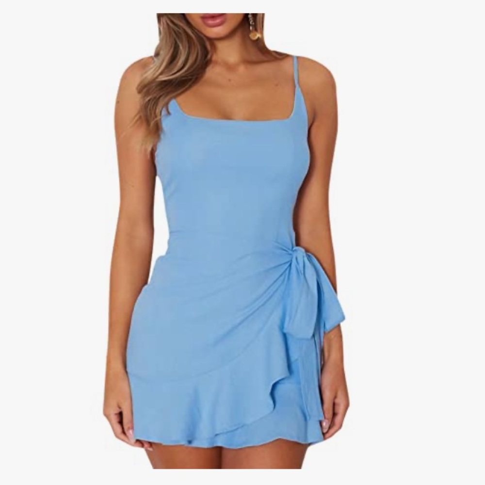 Relipop blue ruffle dress NWOT large